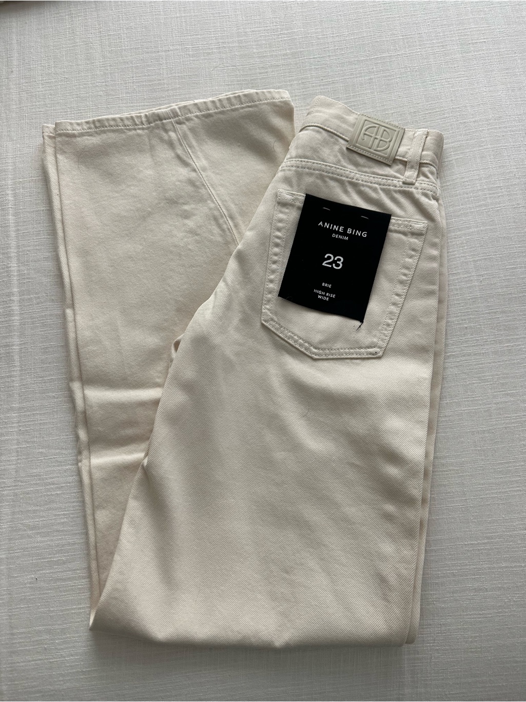 Anine Bing Cream High-Rise Brie Jeans